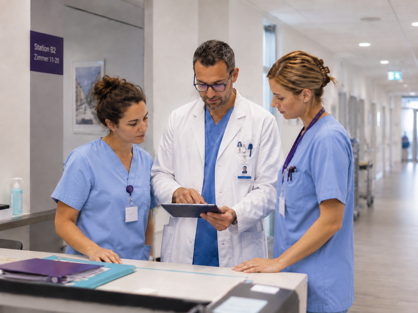 Klinikzimmer mit Livy Care Sensor an der Decke